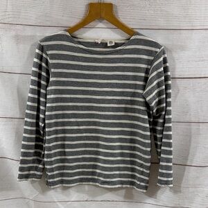 Women's boatneck Gray and White Striped Long Sleeve Top Levi's size Small